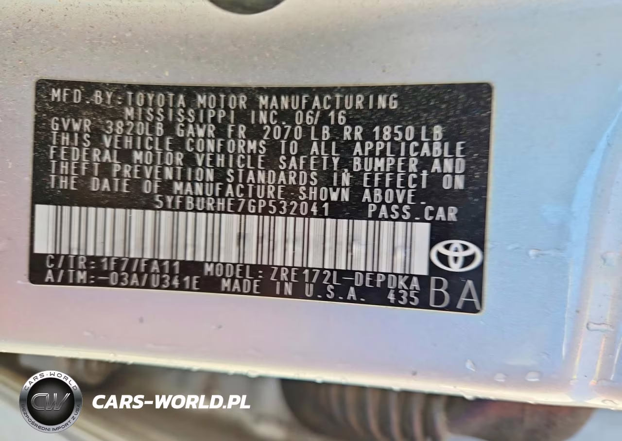 2016 Toyota Corolla L VIN:5YFBURHE7GP532041 - 12