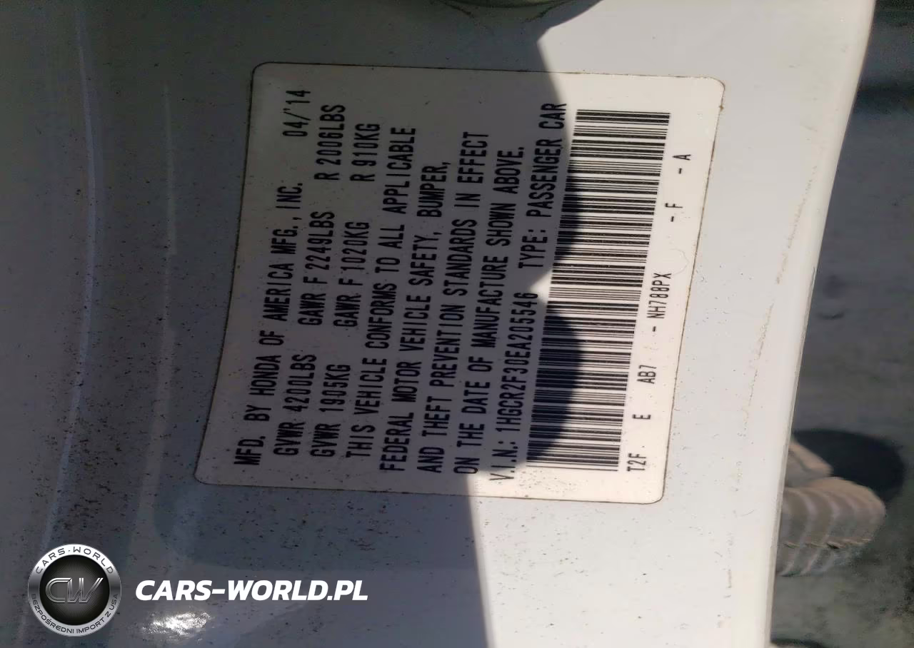 2014 Honda Accord Lx VIN:1HGCR2F30EA205546 - 12