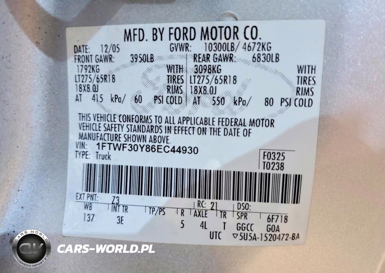 2006 Ford F350 Srw Super Duty VIN:1FTWF30Y86EC44930 - 12