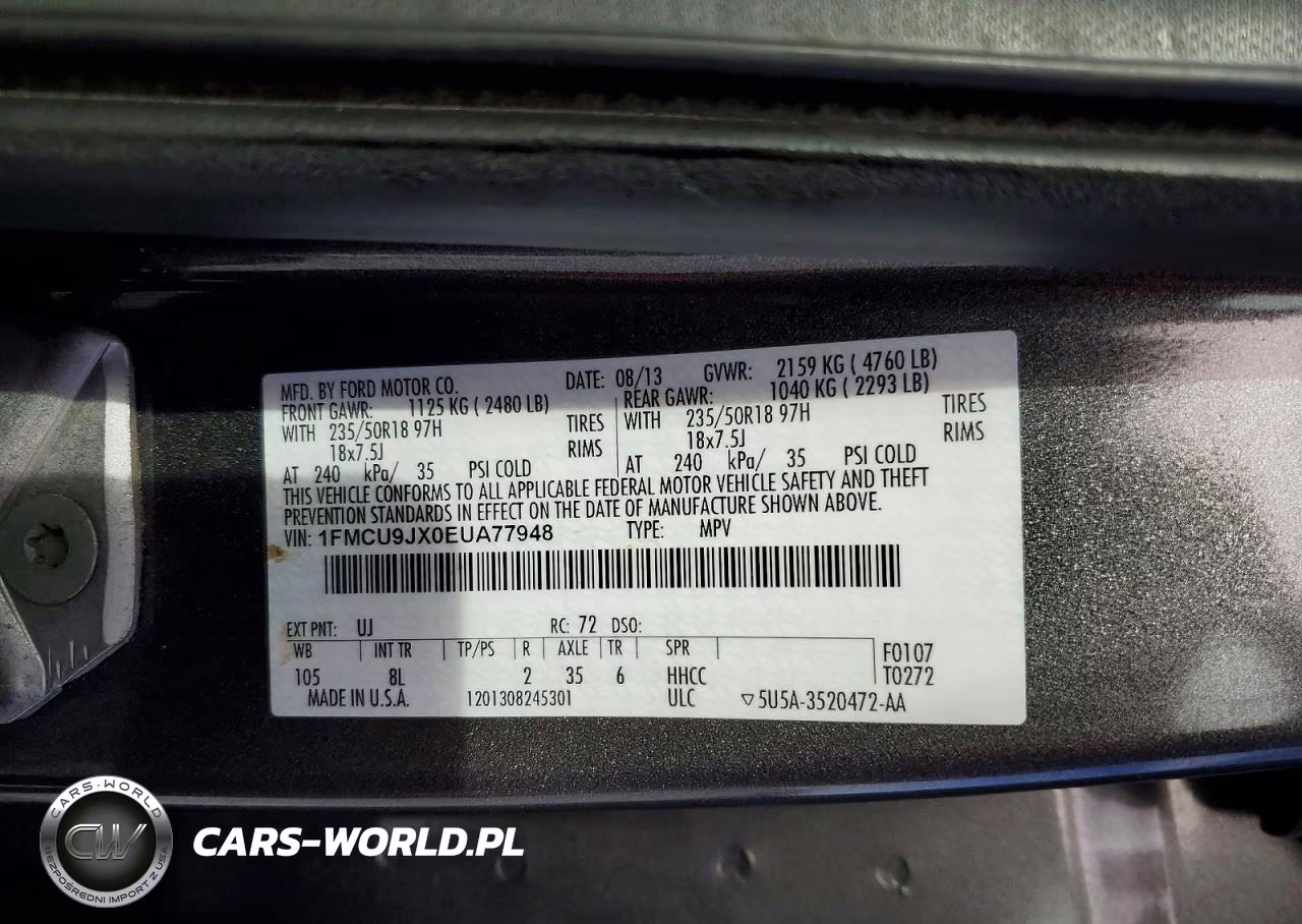 2014 Ford Escape Titanium VIN:1FMCU9JX0EUA77948 - 12