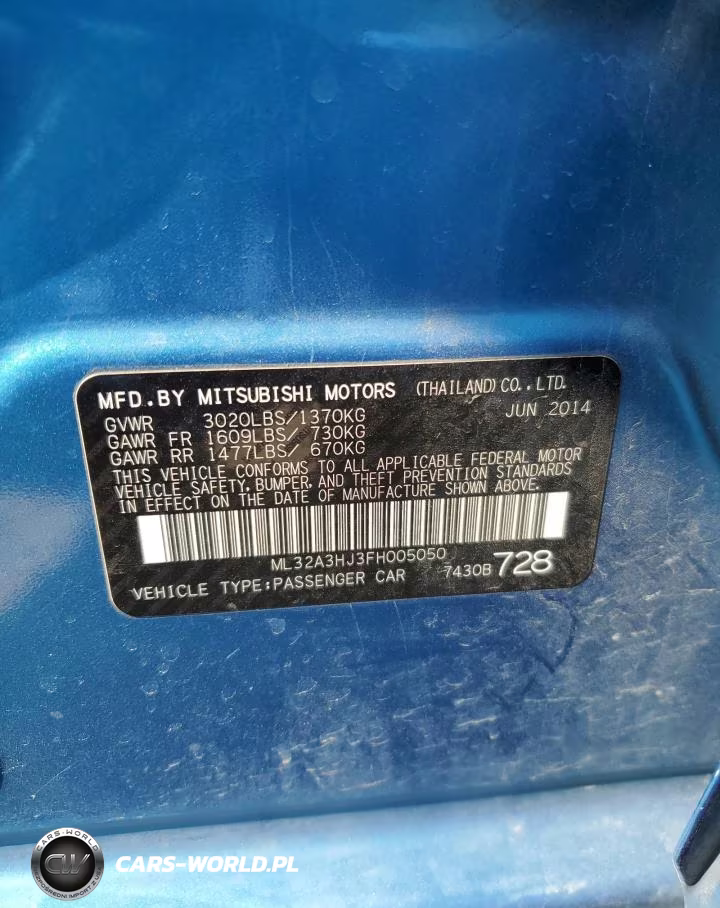 2015 Mitsubishi Mirage De VIN:ML32A3HJ3FH005050 - 12