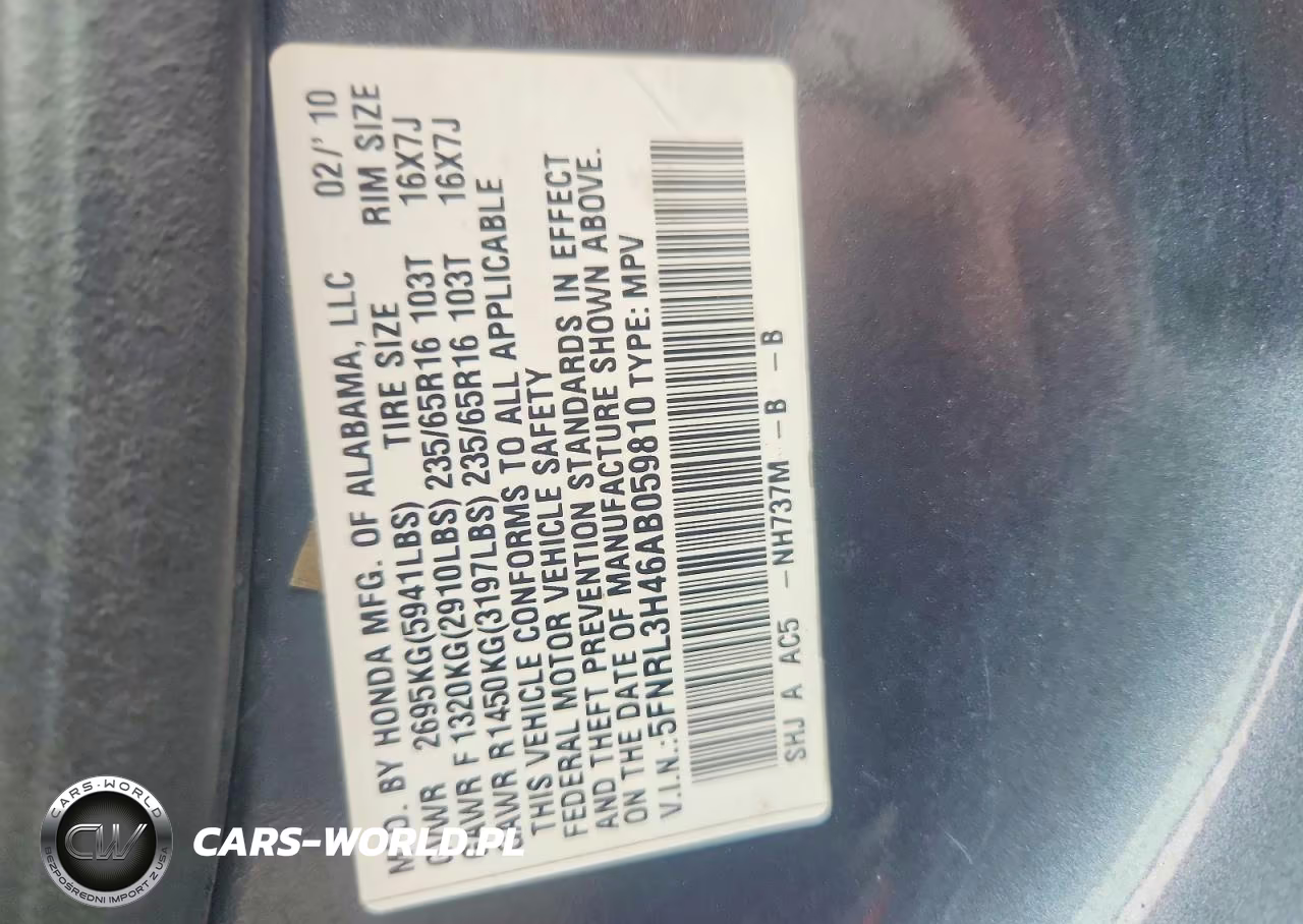2010 Honda Odyssey Ex VIN:5FNRL3H46AB059810 - 13