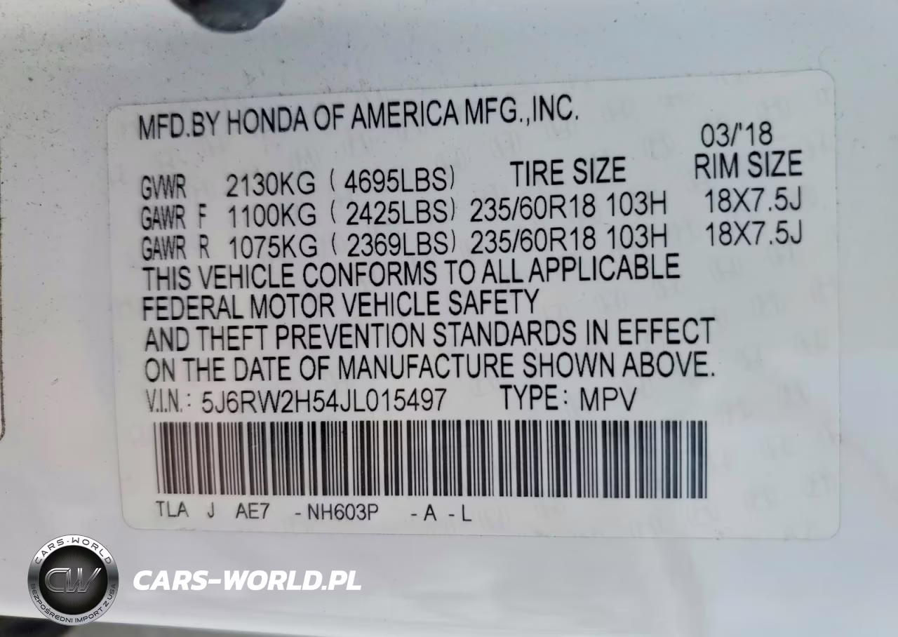 2018 Honda Cr-V Ex VIN:5J6RW2H54JL015497 - 14
