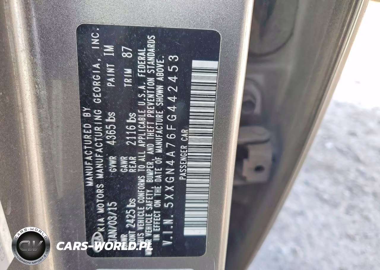 2015 Kia Optima Ex VIN:5XXGN4A76FG442453 - 12
