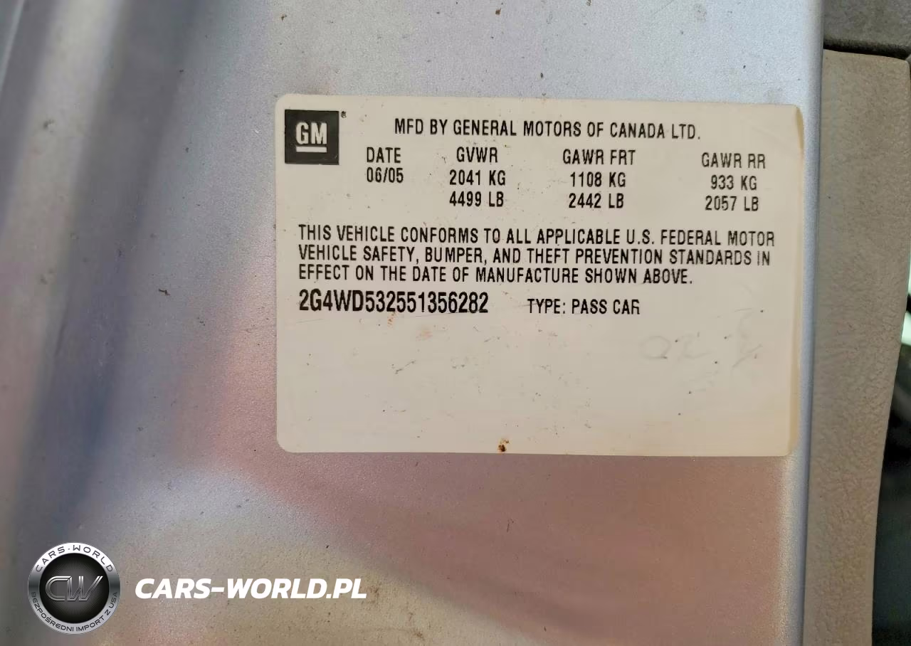 2005 Buick Lacrosse Cxl VIN:2G4WD532551356282 - 12
