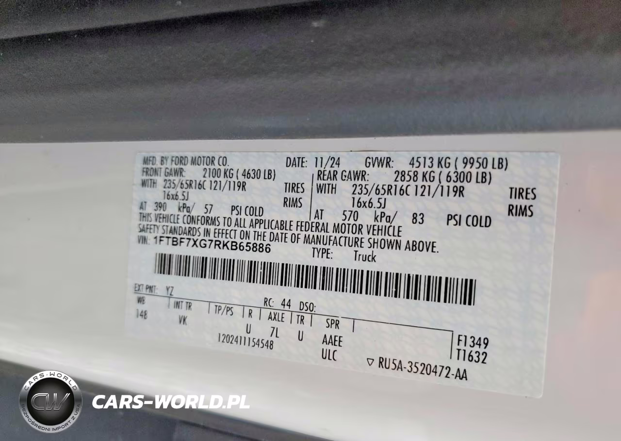 2024 Ford Transit Utility - Service Van VIN:1FTBF7XG7RKB65886 - 14