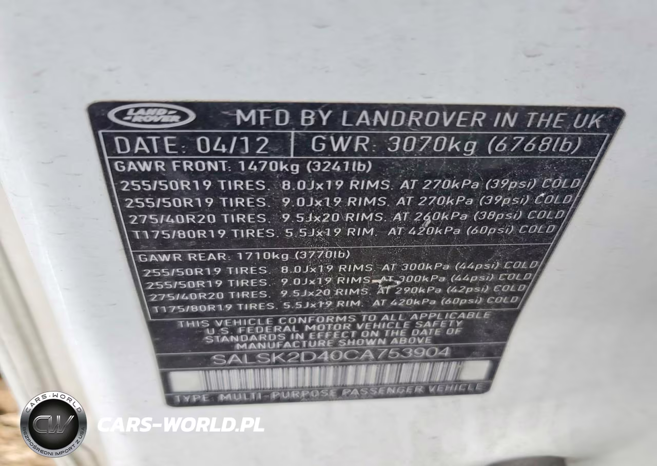 2012 Land Rover Range Rover Sport Hse Luxury VIN:SALSK2D40CA753904 - 12