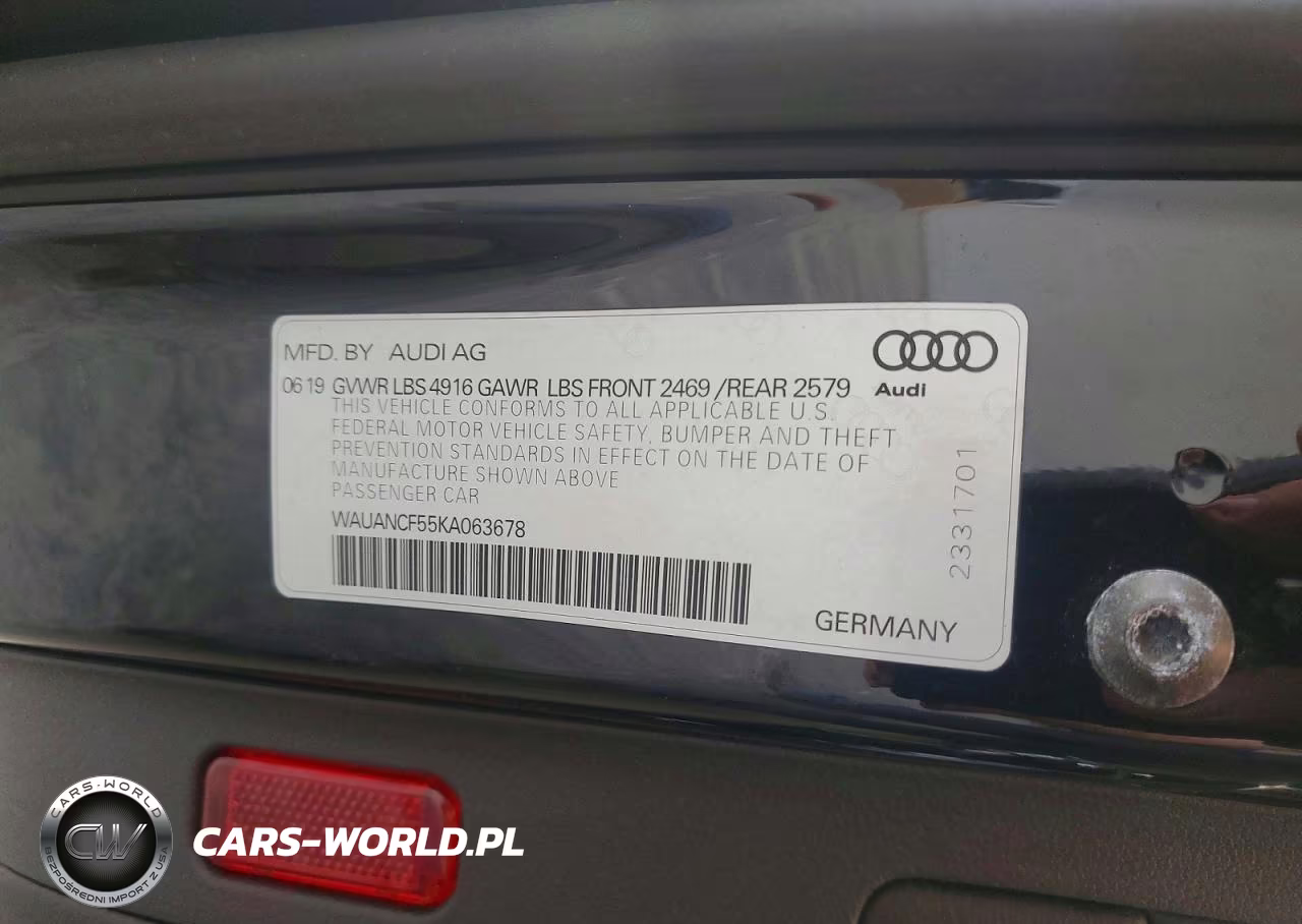 2019 Audi A5 Premium VIN:WAUANCF55KA063678 - 12