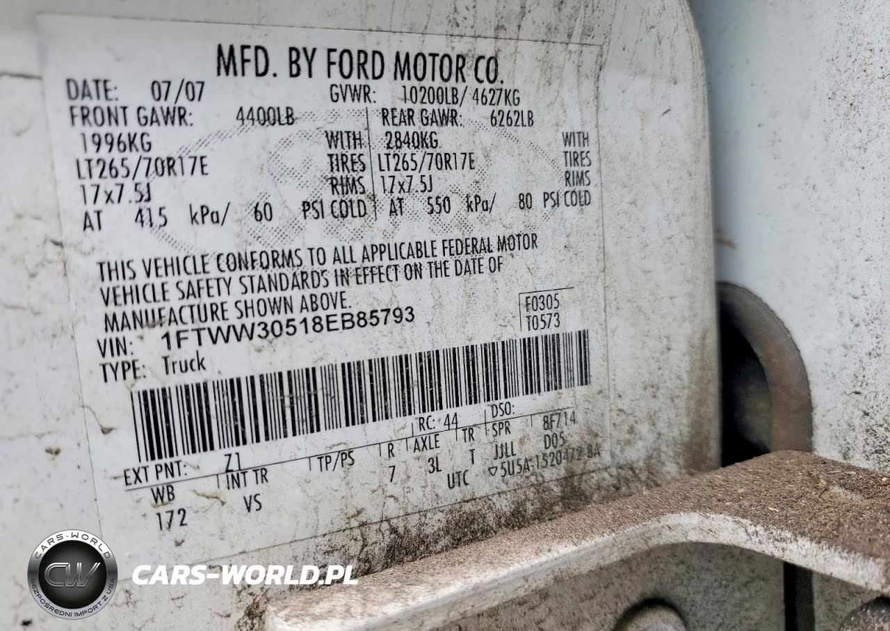 2008 Ford F350 Srw Super Duty VIN:1FTWW30518EB85793 - 12