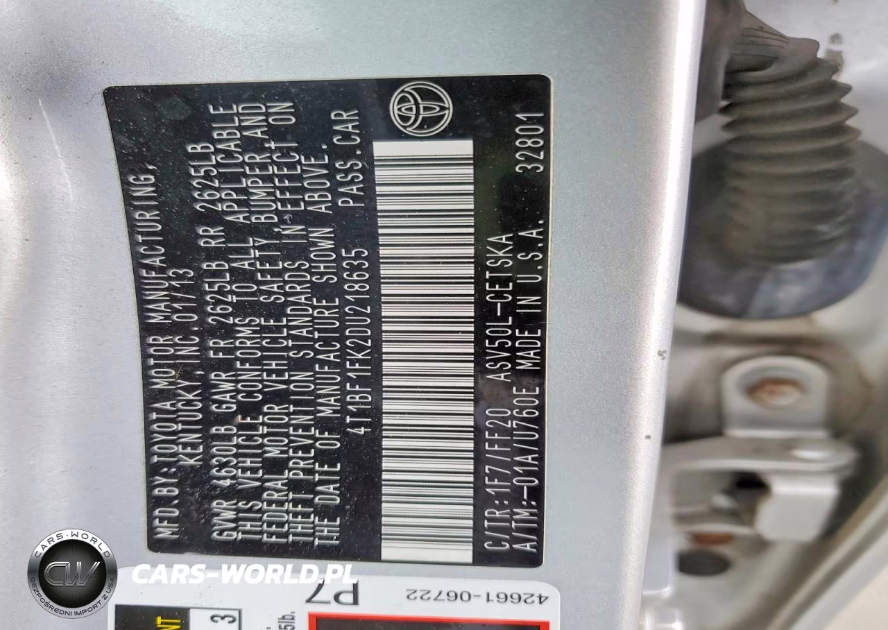 2013 Toyota Camry Se VIN:4T1BF1FK2DU218635 - 13