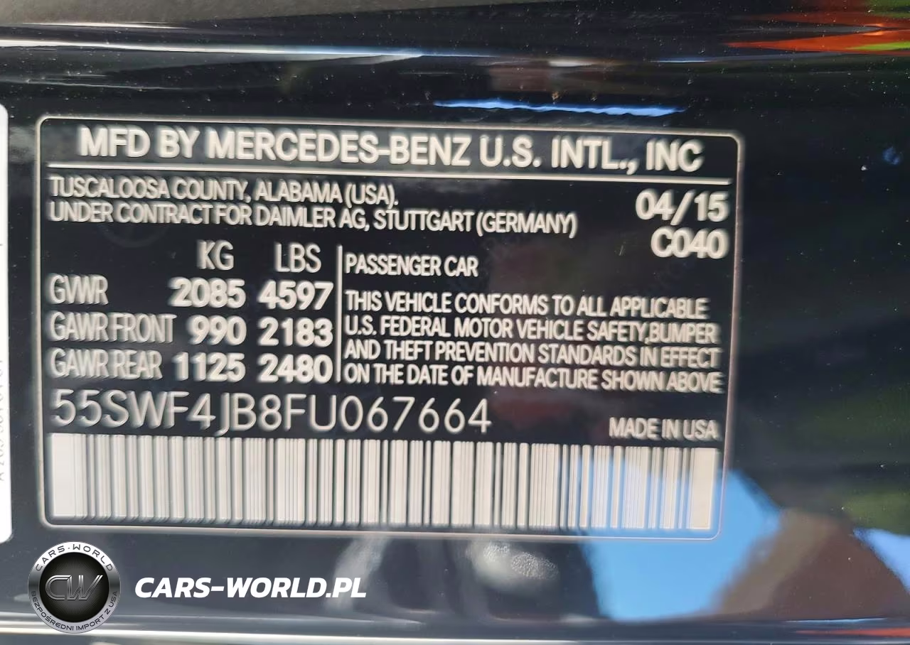 2015 Mercedes-Benz C 300 VIN:55SWF4JB8FU067664 - 12
