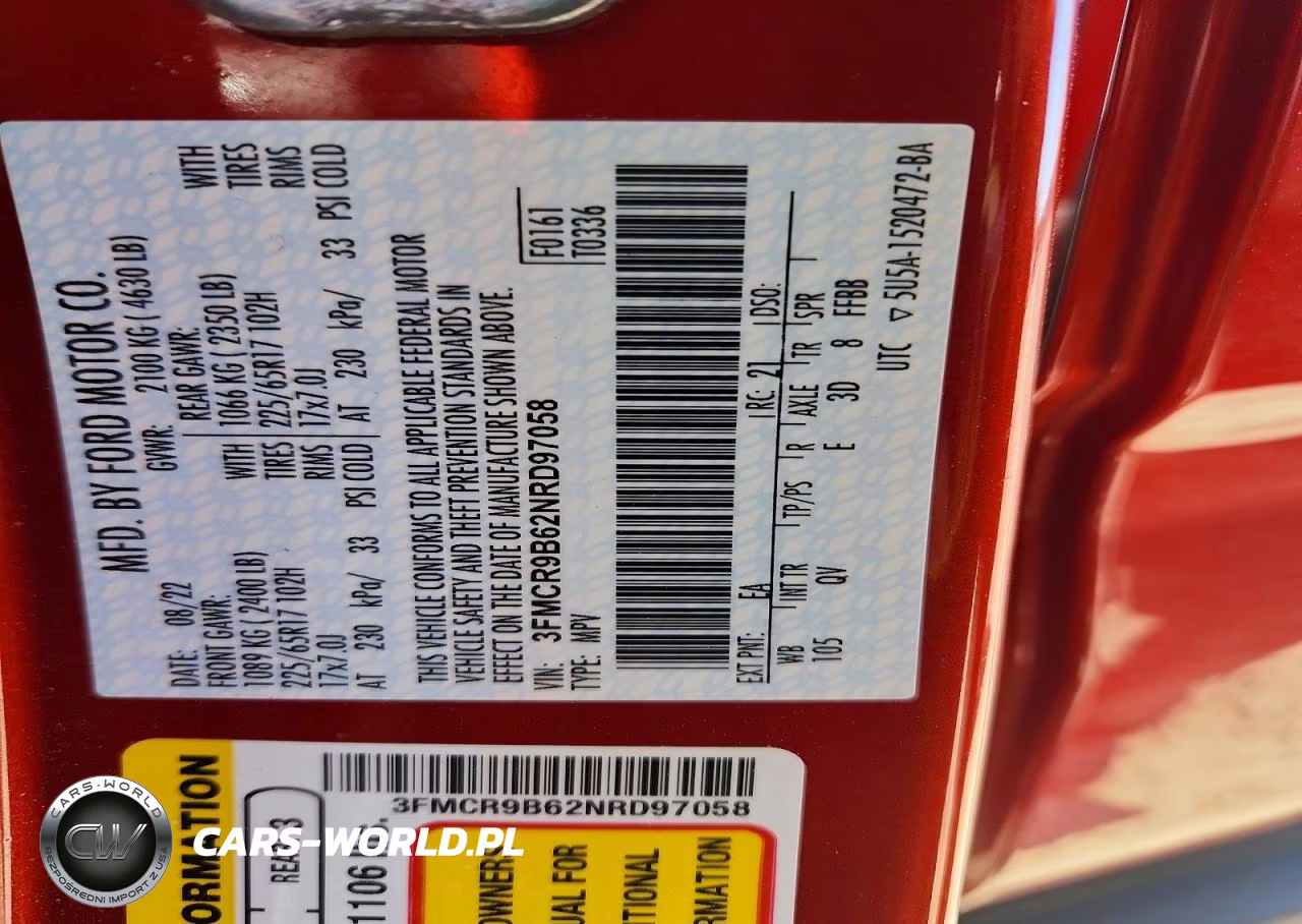 2022 Ford Bronco Sport Big Bend VIN:3FMCR9B62NRD97058 - 14
