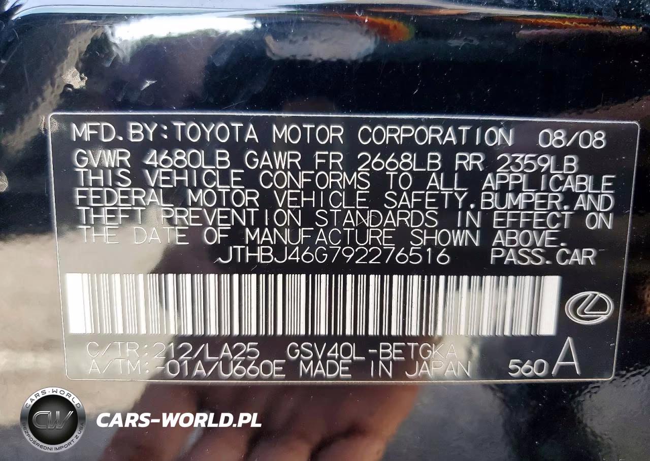 2009 Lexus Unknown VIN:JTHBJ46G792276516 - 12