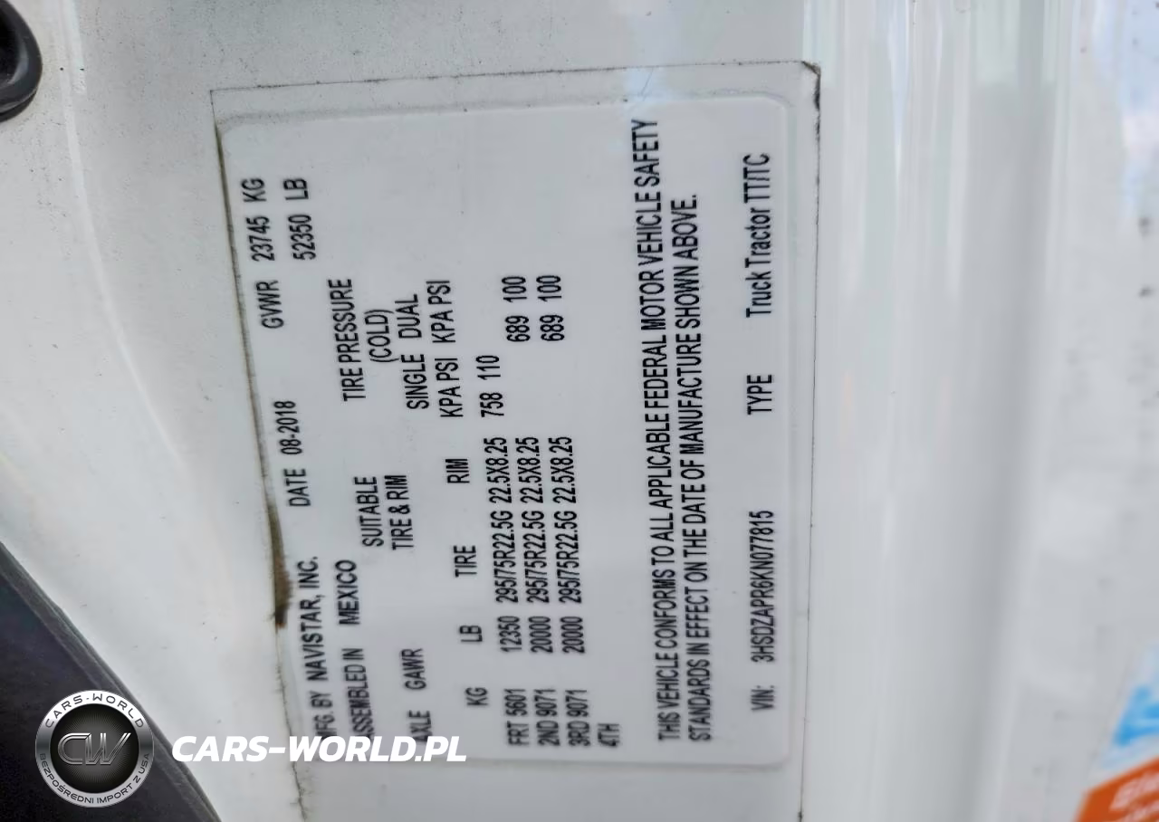 2019 International Lt625 Semi Truck VIN:3HSDZAPR6KN077815 - 10