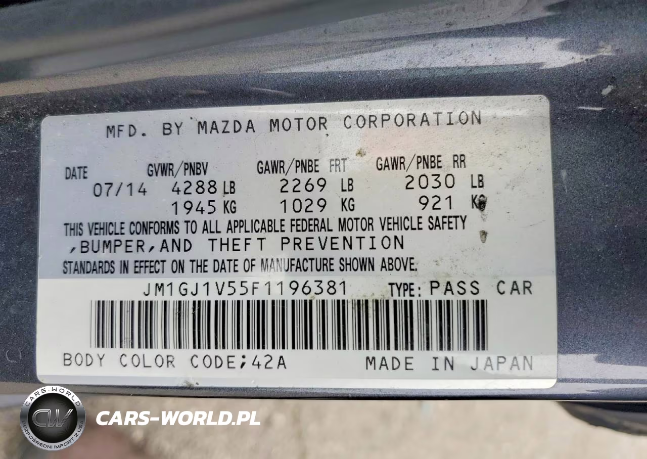 2015 Mazda 6 Touring VIN:JM1GJ1V55F1196381 - 12