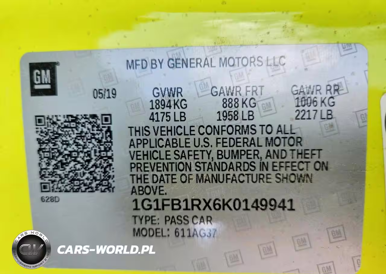 2019 Chevrolet Camaro Ls VIN:1G1FB1RX6K0149941 - 13