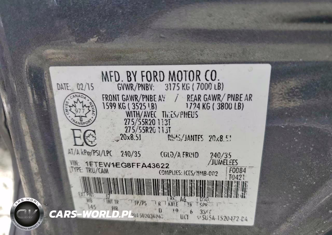 2015 Ford F150 Supercrew VIN:1FTEW1EG8FFA43622 - 12