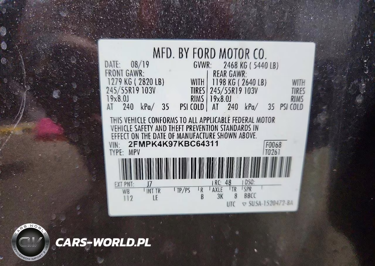 2019 Ford Edge Titanium VIN:2FMPK4K97KBC64311 - 14