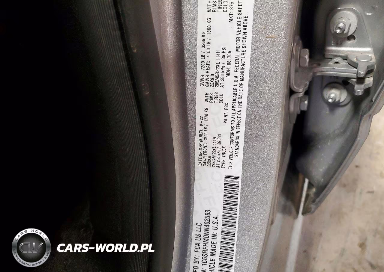 2022 Ram 1500 Limited VIN:1C6SRFHM0NN402563 - 12