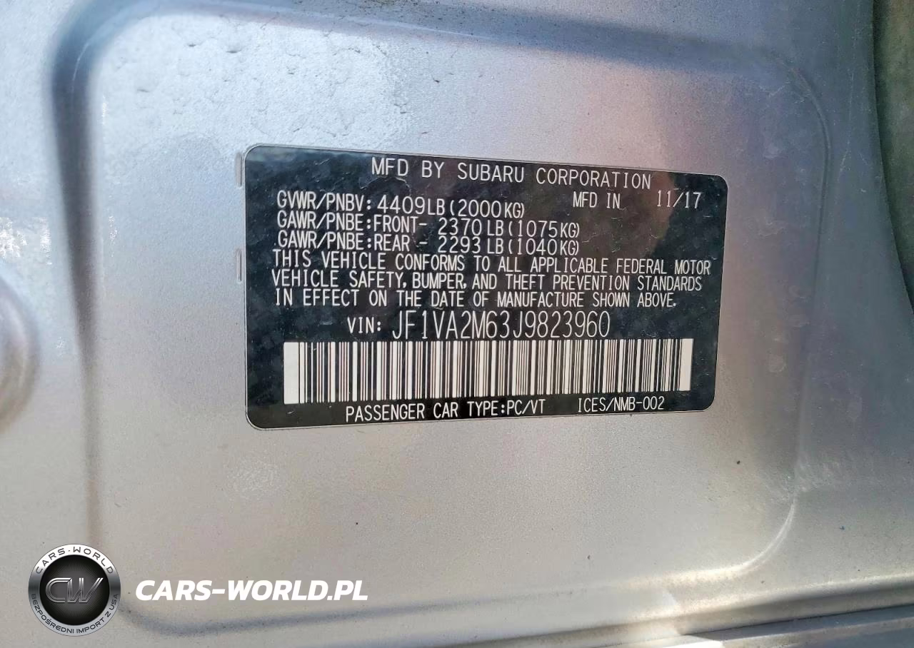 2018 Subaru Wrx Sti VIN:JF1VA2M63J9823960 - 12