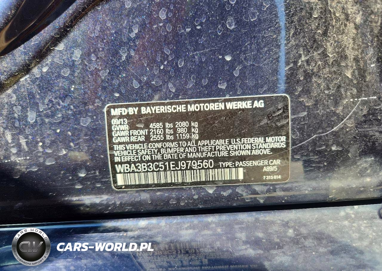 2014 BMW 328 Xi VIN:WBA3B3C51EJ979560 - 13