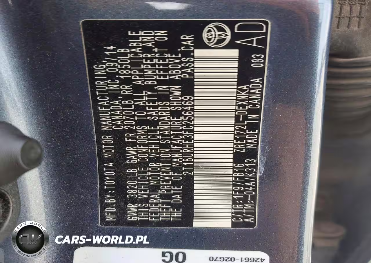 2015 Toyota Corolla Le VIN:2T1BURHE3FC256469 - 13