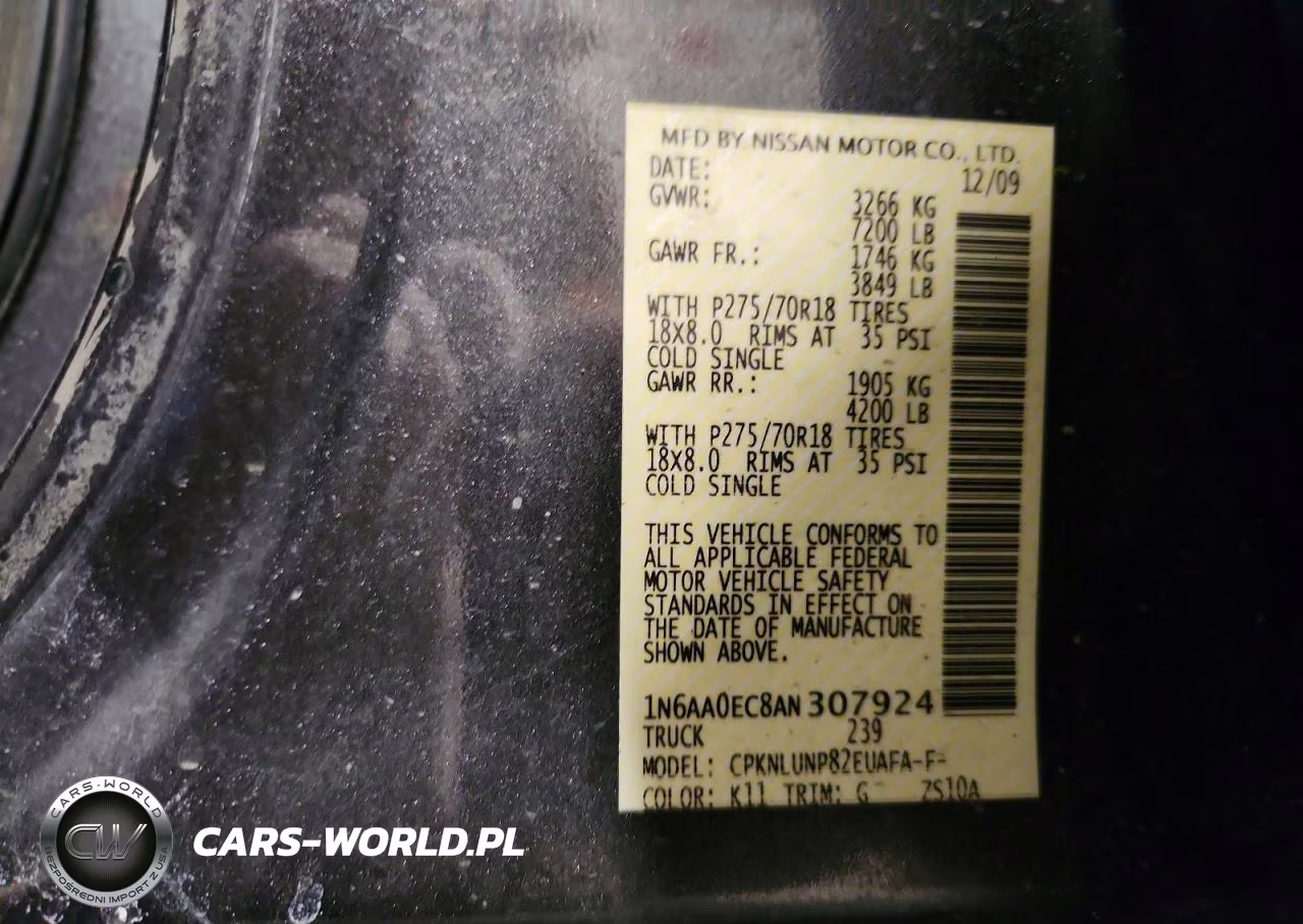 2010 Nissan Titan Se VIN:1N6AA0EC8AN307924 - 12