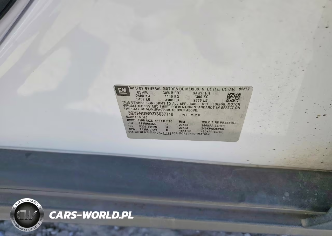 2013 Cadillac Srx Performance Collection VIN:3GYFNDE3XDS637718 - 13