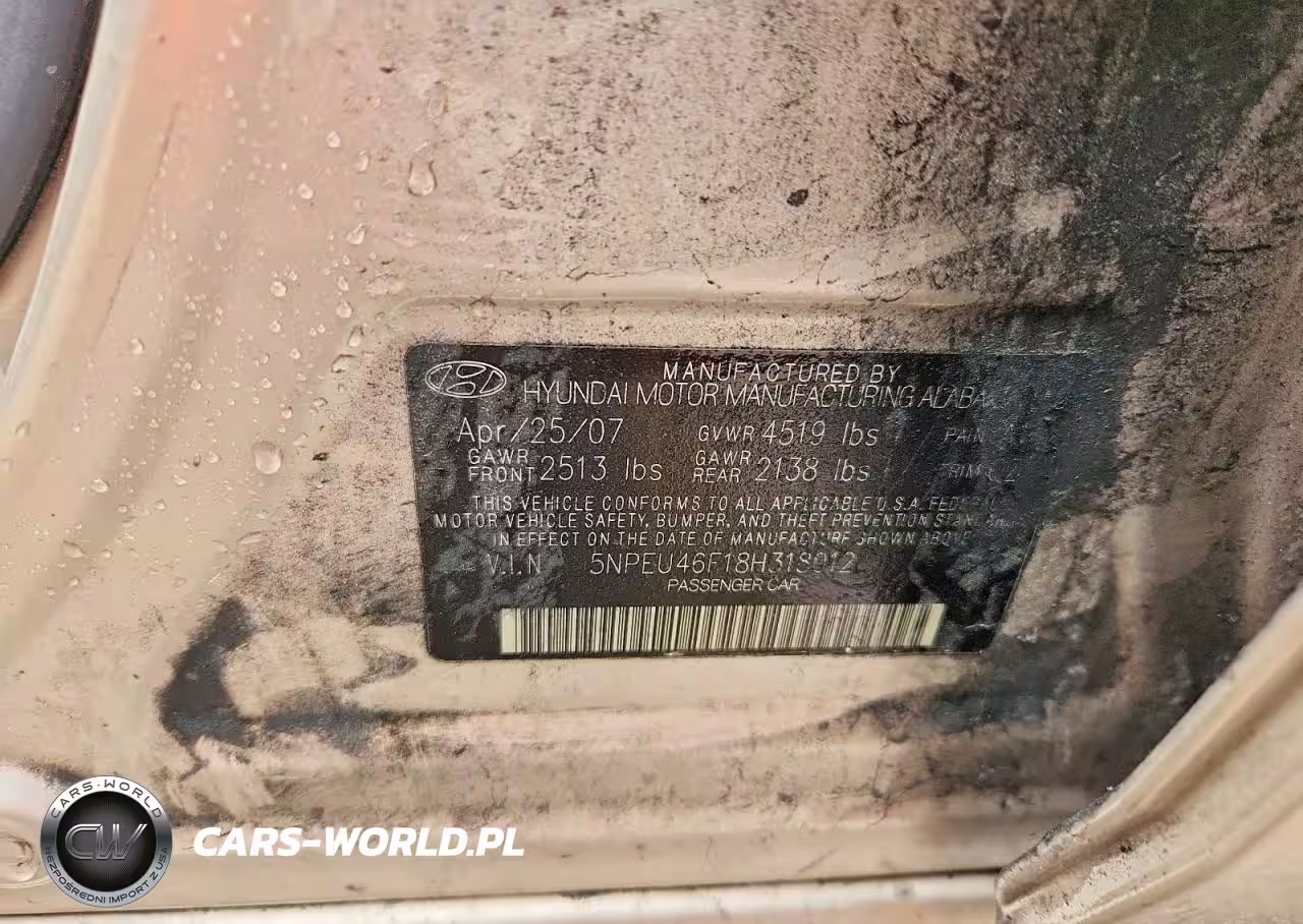 2008 Hyundai Sonata Se V6 VIN:5NPEU46F18H318012 - 12