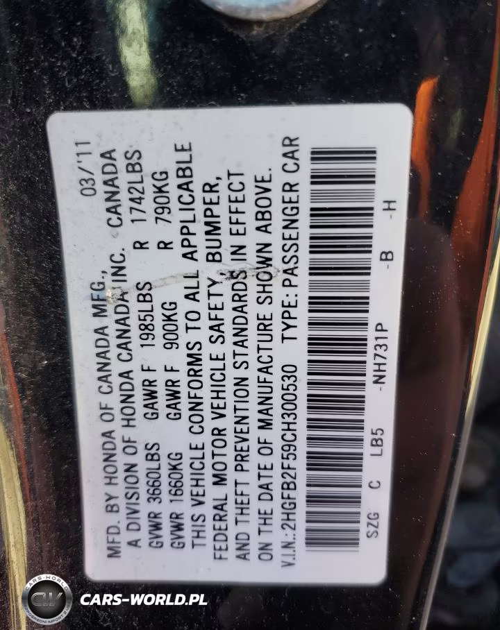 2012 Honda Civic Lx VIN:2HGFB2F59CH300530 - 12