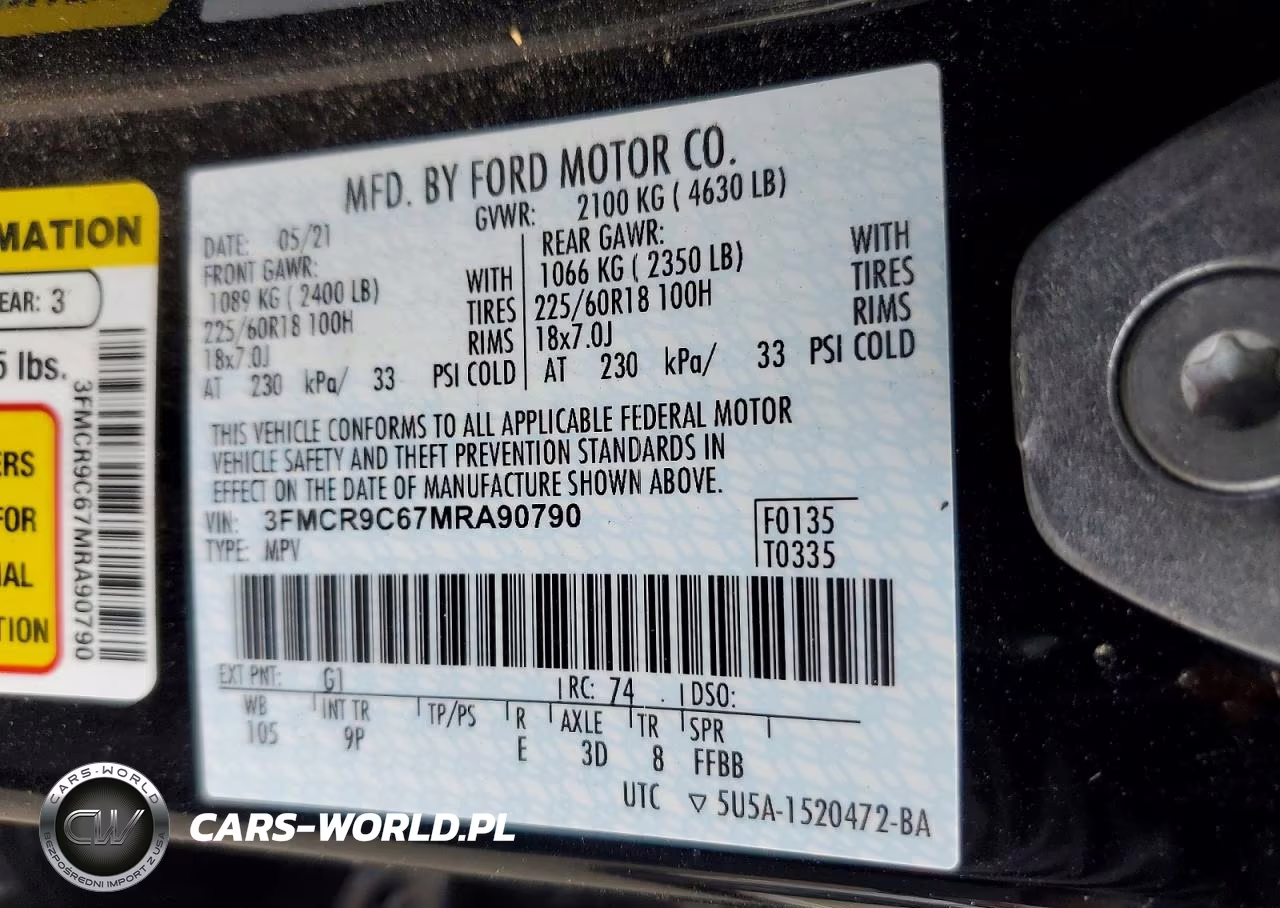 2021 Ford Bronco Sport Outer Banks VIN:3FMCR9C67MRA90790 - 13