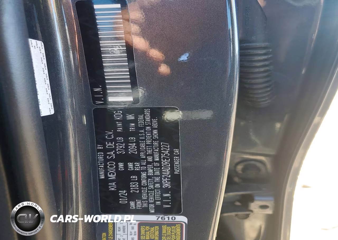 2024 Kia Forte Lx VIN:3KPF24AD2RE754227 - 12