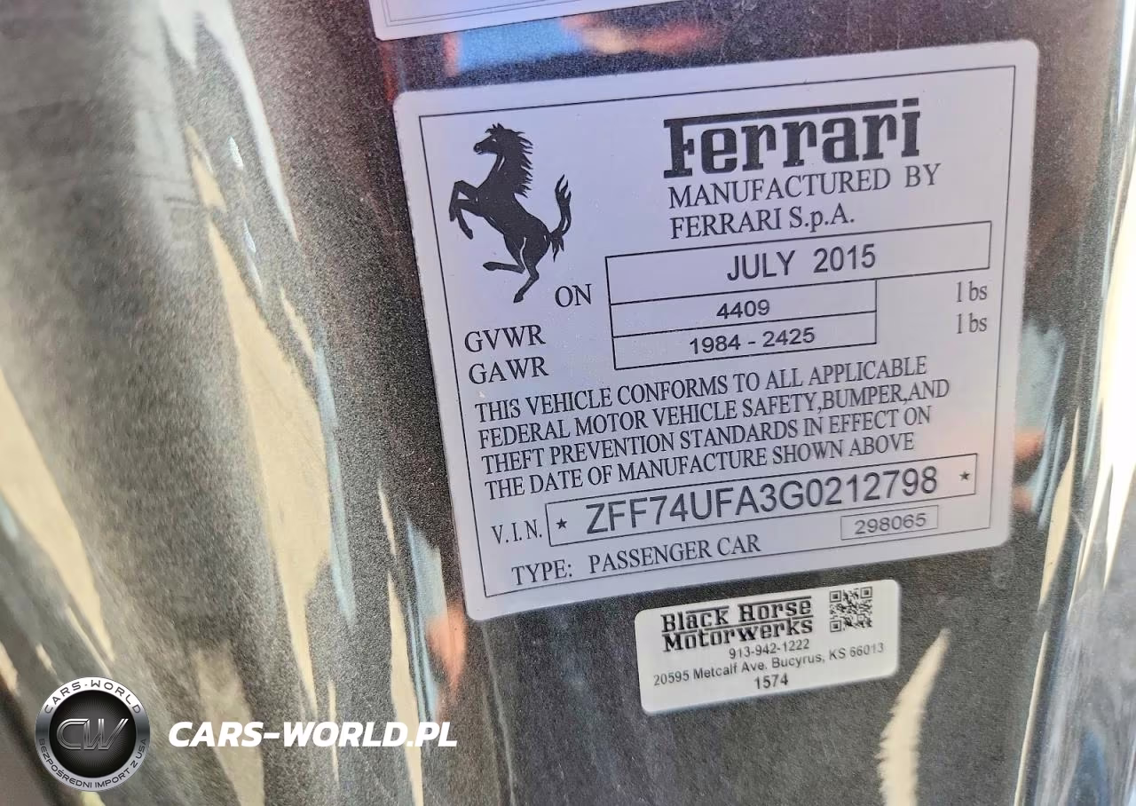 2016 Ferrari F12 Berlinetta VIN:ZFF74UFA3G0212798 - 12