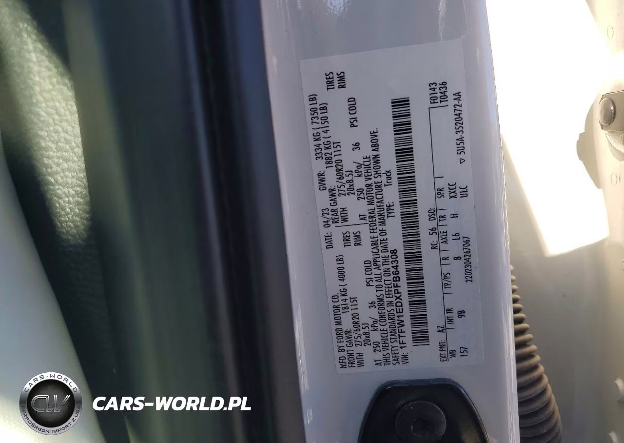 2023 Ford F150 Supercrew VIN:1FTFW1EDXPFB64308 - 12