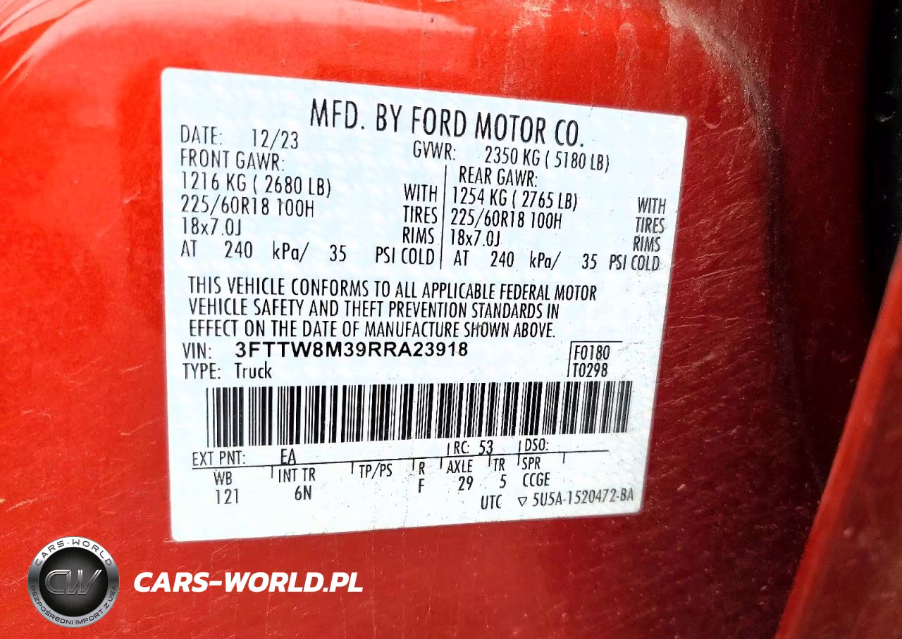 2024 Ford Maverick Lariat VIN:3FTTW8M39RRA23918 - 13