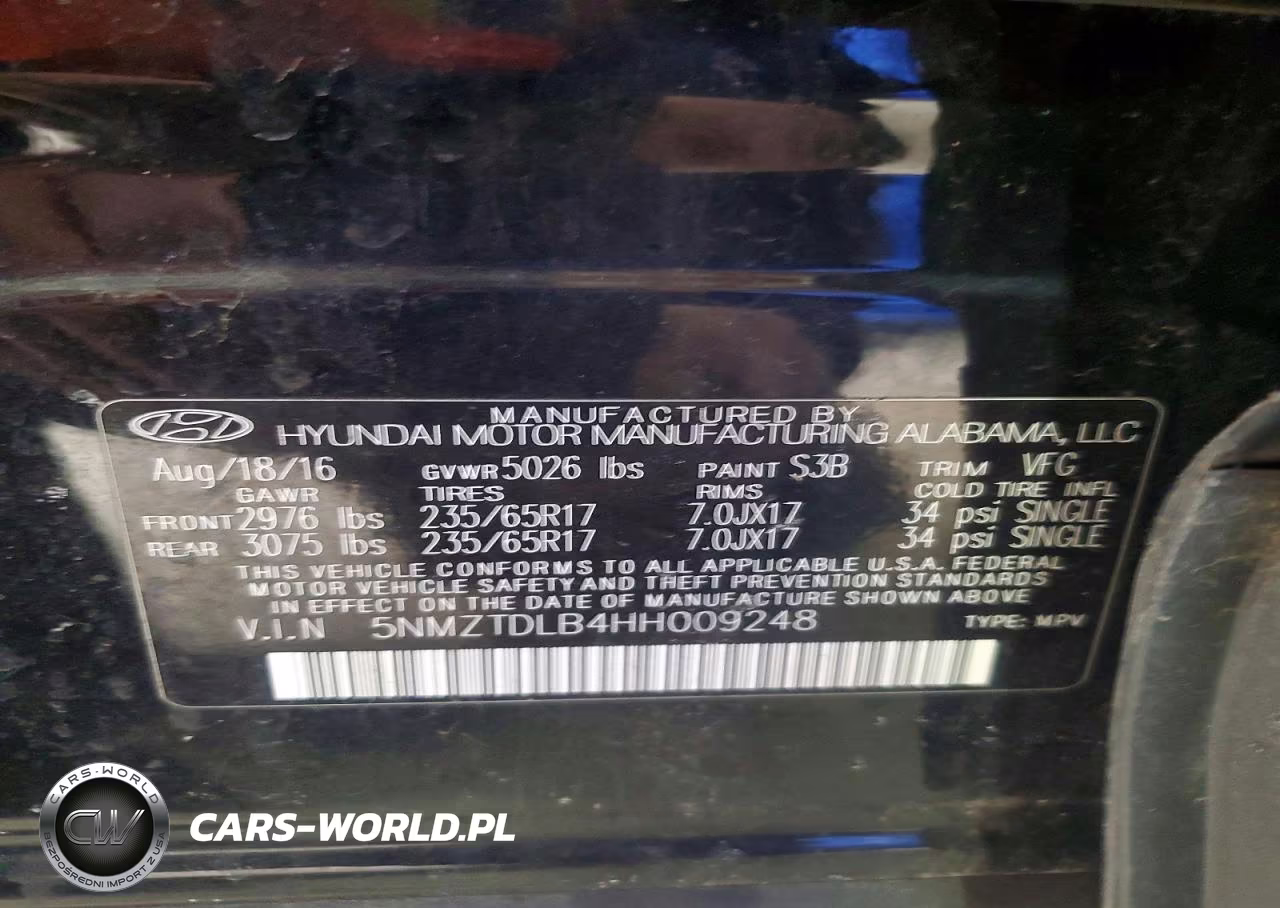 2017 Hyundai Santa Fe Sport 2.4L VIN:5NMZTDLB4HH009248 - 13