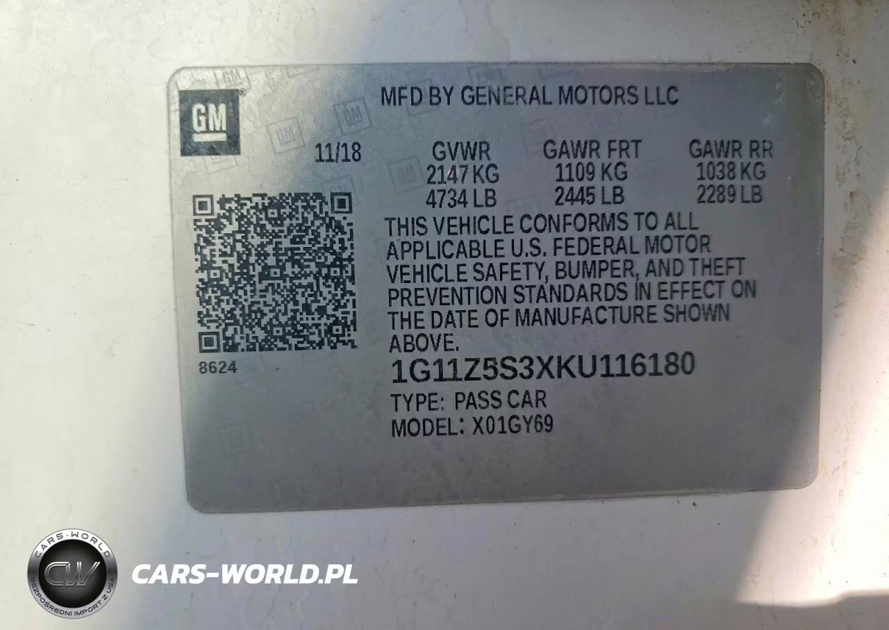 2019 Chevrolet Impala Lt VIN:1G11Z5S3XKU116180 - 13