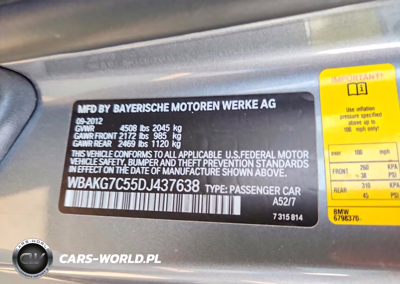 2013 BMW 335 I VIN:WBAKG7C55DJ437638 - 12