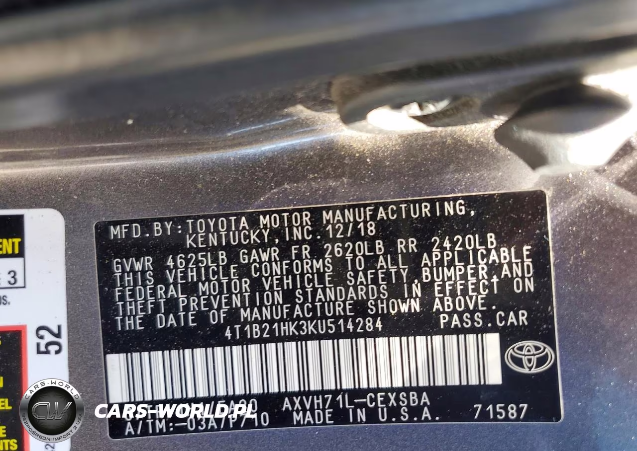 2019 Toyota Camry Hybrid Se VIN:4T1B21HK3KU514284 - 13