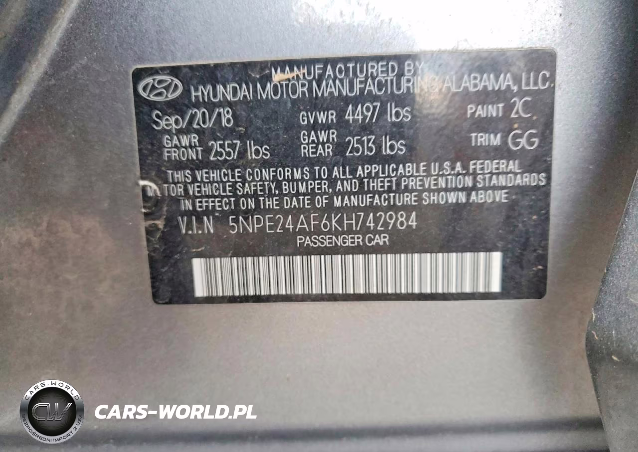 2019 Hyundai Sonata Se VIN:5NPE24AF6KH742984 - 12