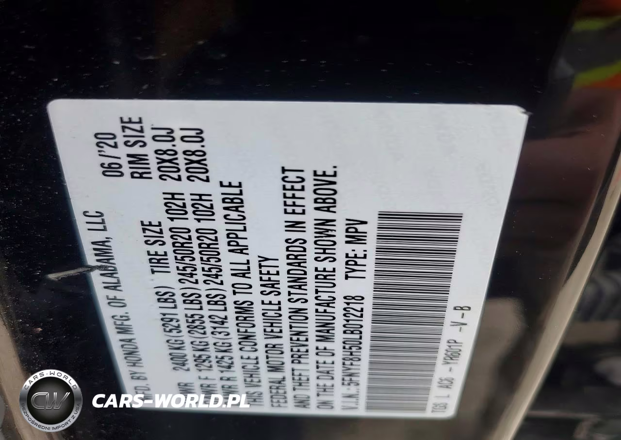 2020 Honda Passport Exl VIN:5FNYF8H50LB012218 - 13