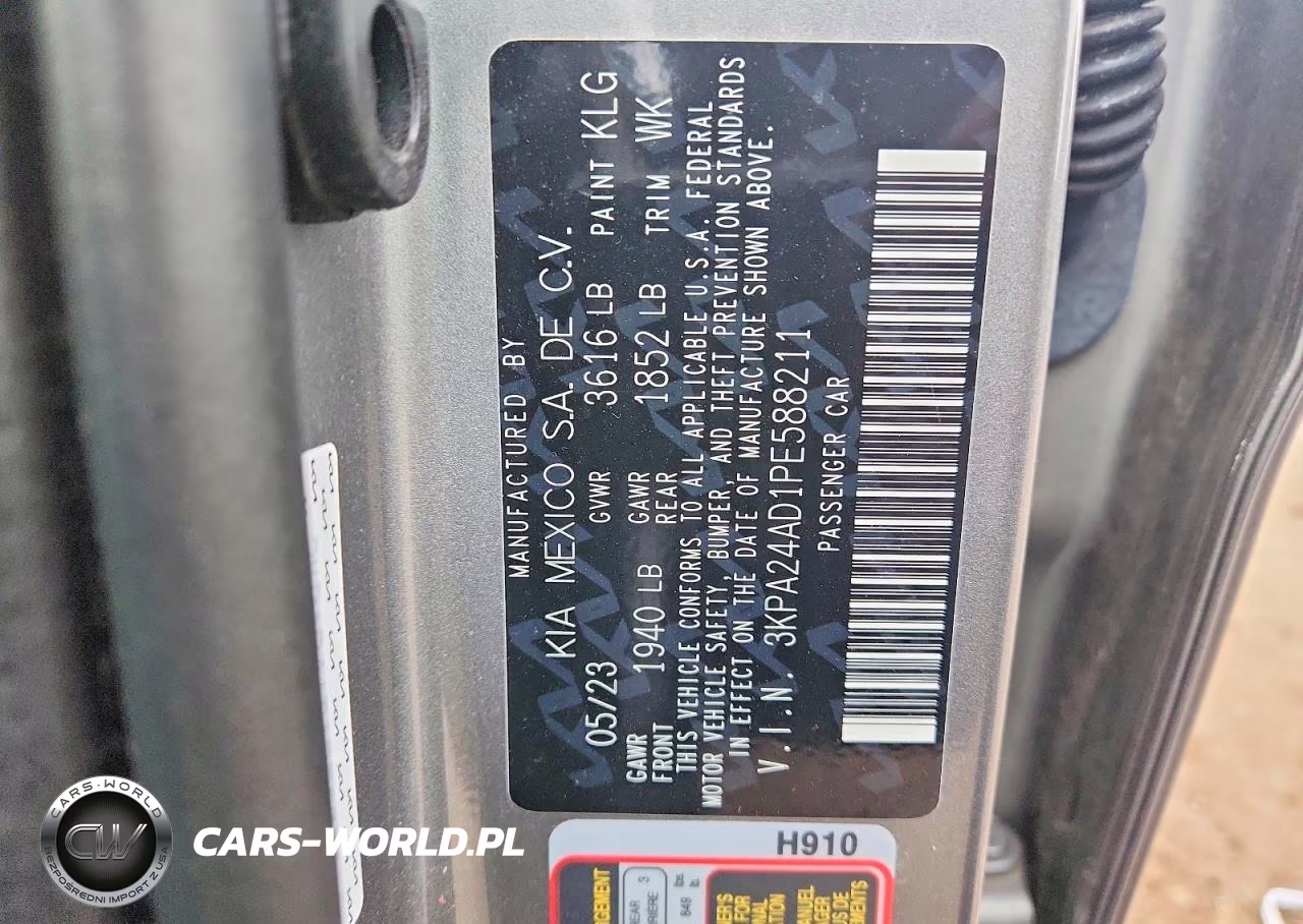 2023 Kia Rio S VIN:3KPA24AD1PE588211 - 12