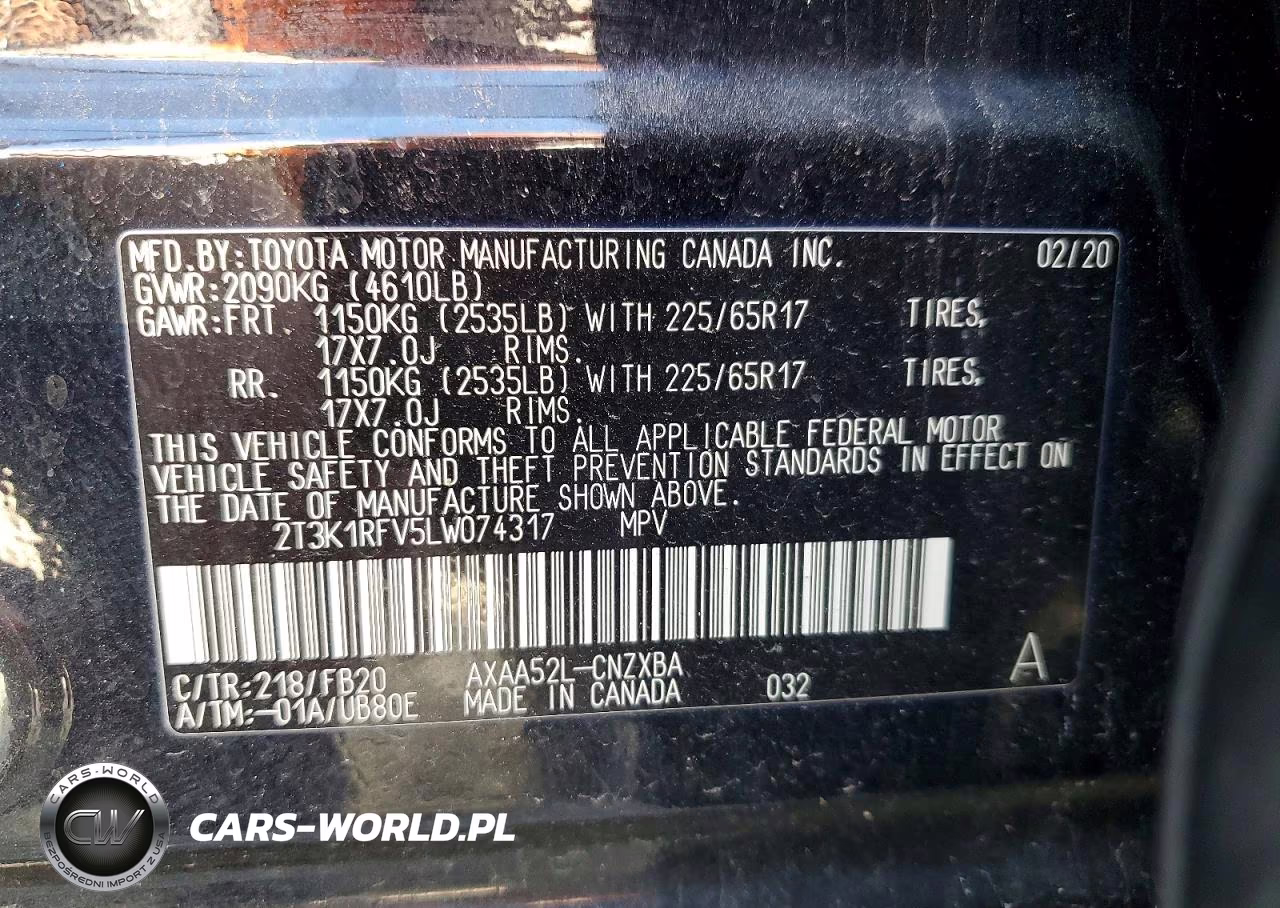 2020 Toyota Rav4 Le VIN:2T3K1RFV5LW074317 - 14