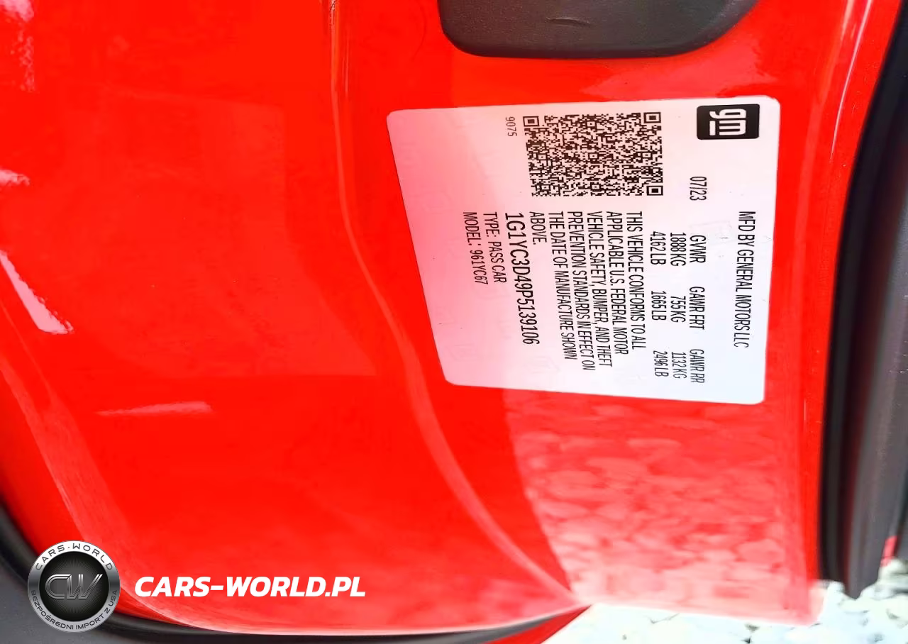 2023 Chevrolet Corvette Stingray 3Lt VIN:1G1YC3D49P5139106 - 12