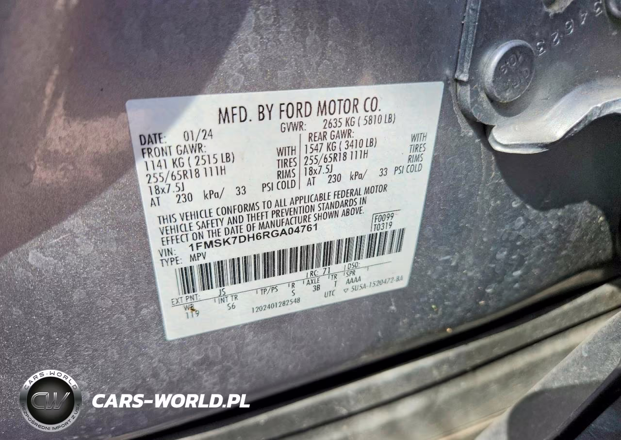 2024 Ford Explorer Xlt VIN:1FMSK7DH6RGA04761 - 13
