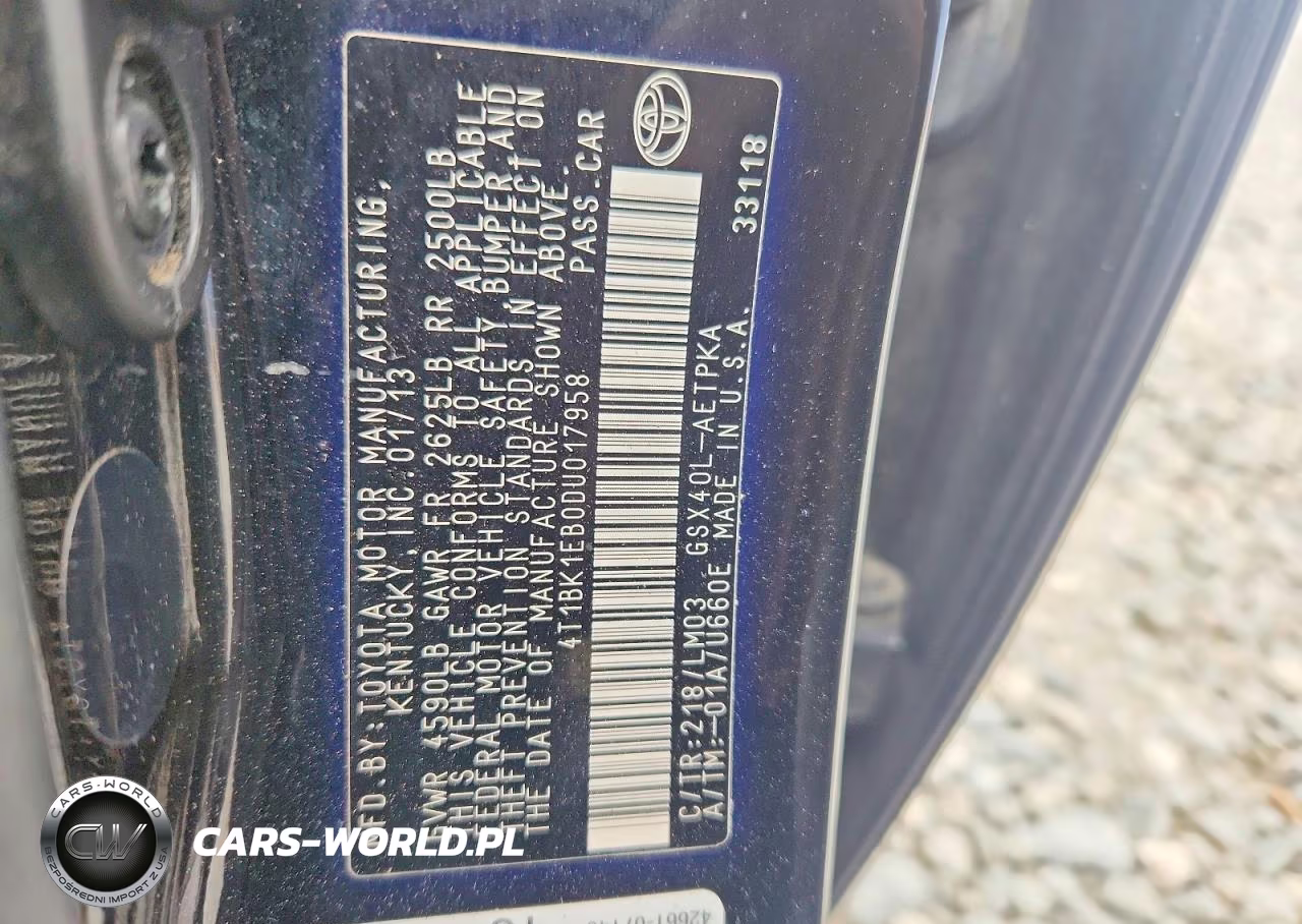2013 Toyota Avalon Limited VIN:4T1BK1EB0DU017958 - 12