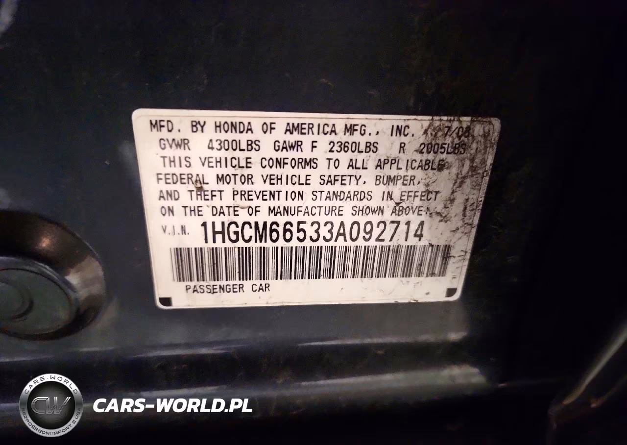 2003 Honda Accord Ex VIN:1HGCM66533A092714 - 12
