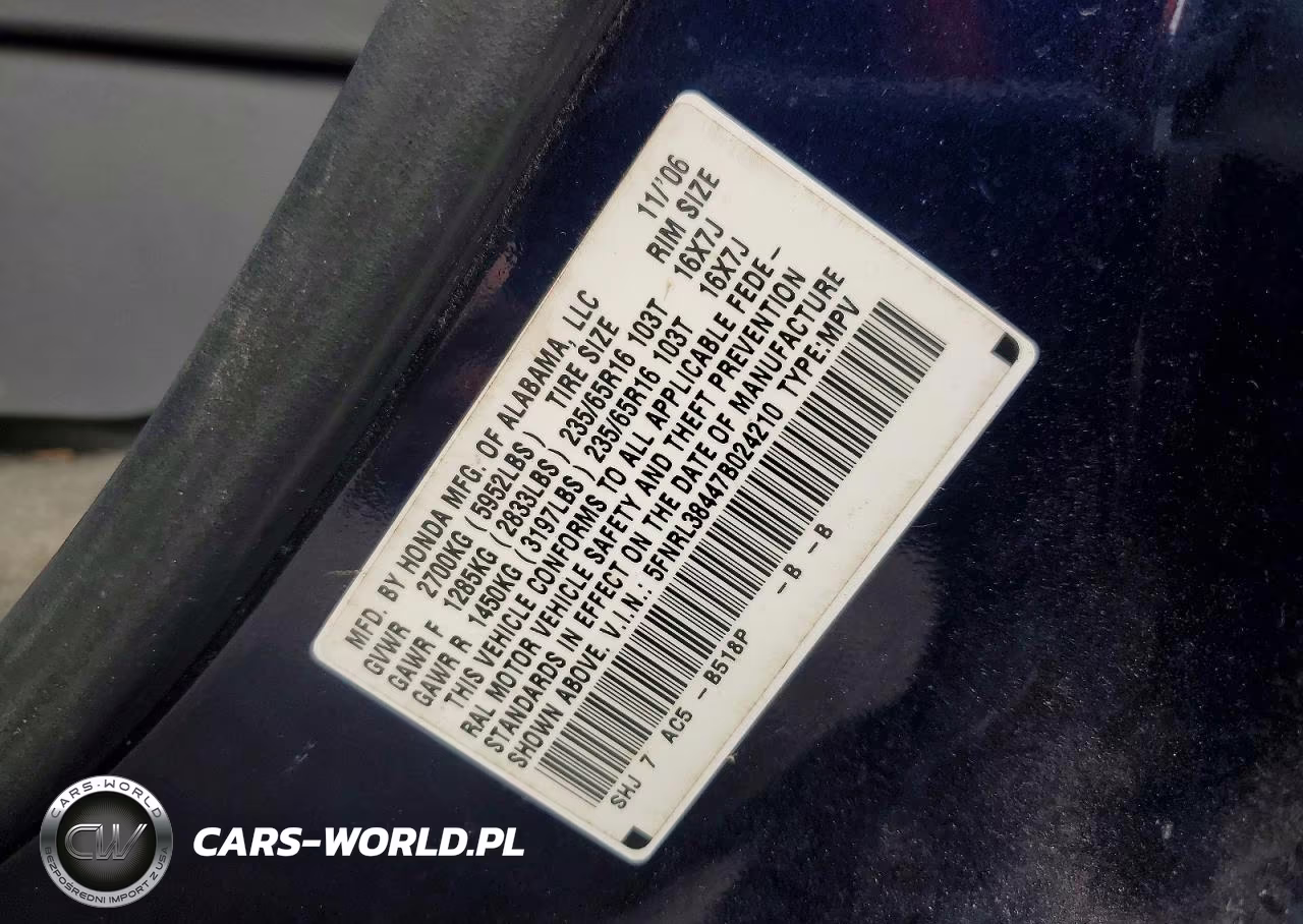 2007 Honda Odyssey Ex VIN:5FNRL38447B024210 - 13