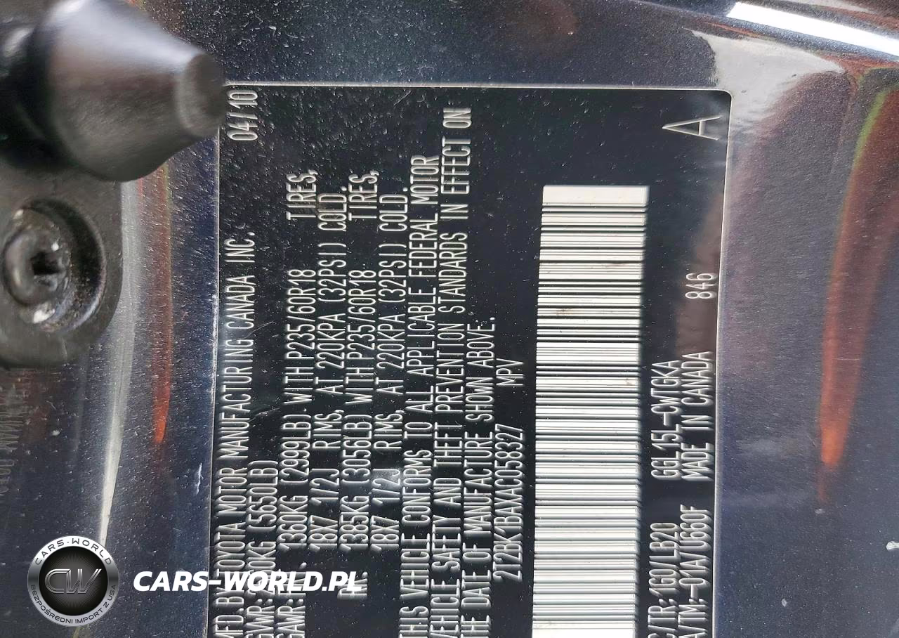 2010 Lexus Rx 350 Base VIN:2T2BK1BAXAC058327 - 12