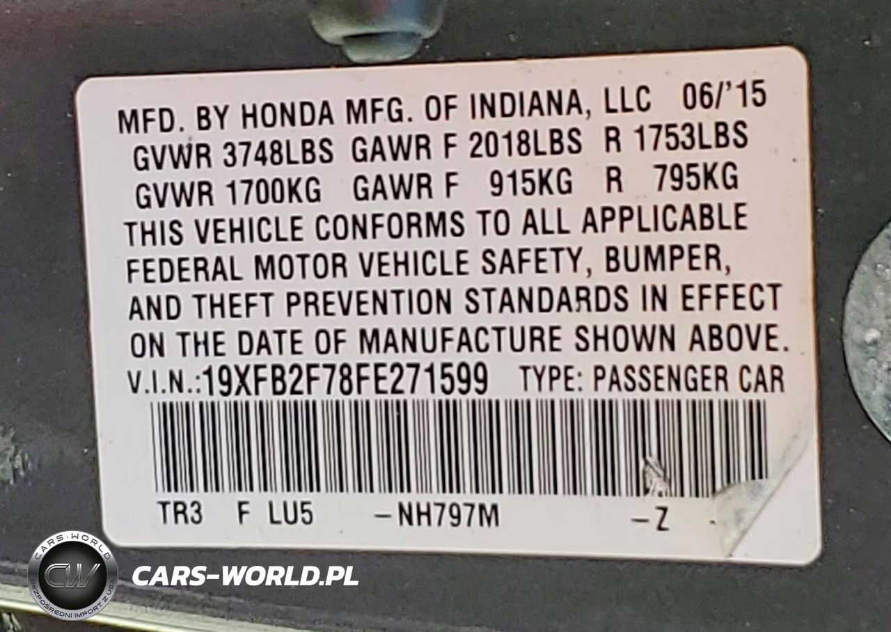 2015 Honda Civic Se VIN:19XFB2F78FE271599 - 13
